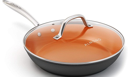 Almond copper frying pan